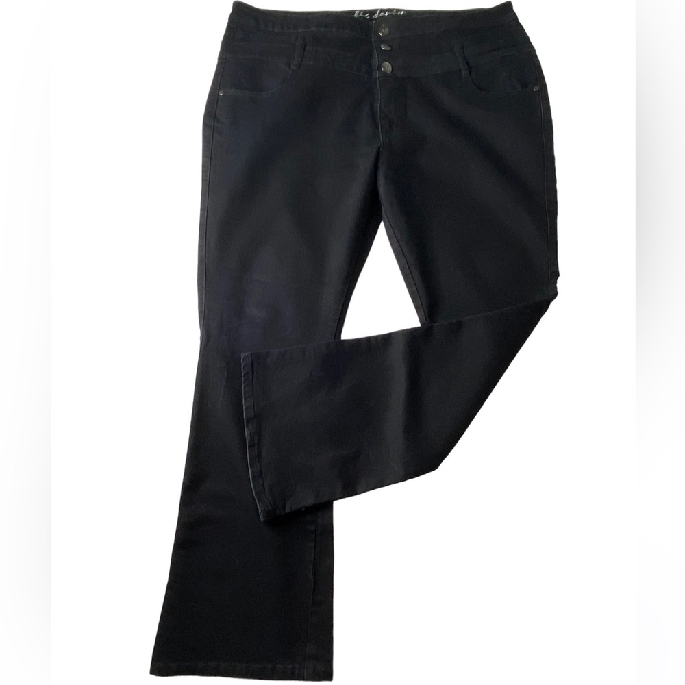 City Chic Black Denim Mid Rise Bootcut Jeans